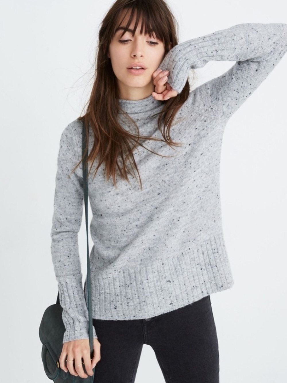 Madewell Donegal Inland Wool Blend Mockneck Sweater Size Small